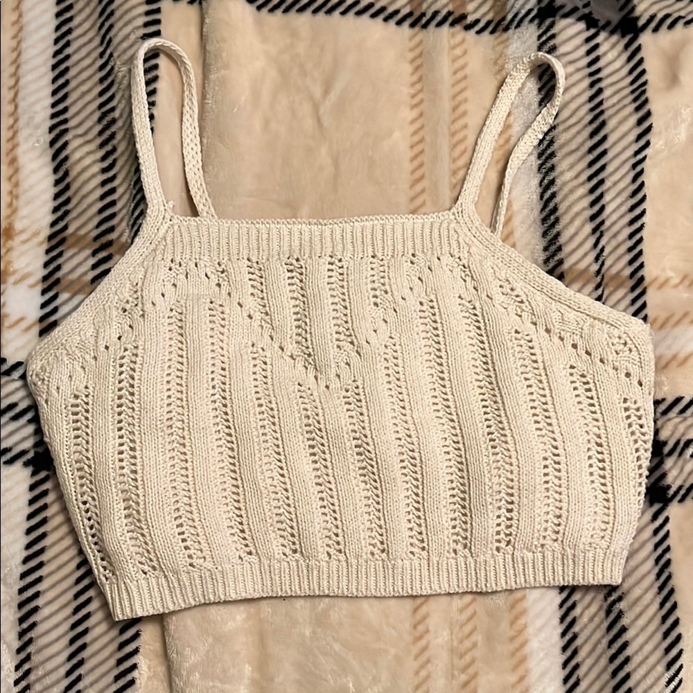 Beige Knit Women's Top
